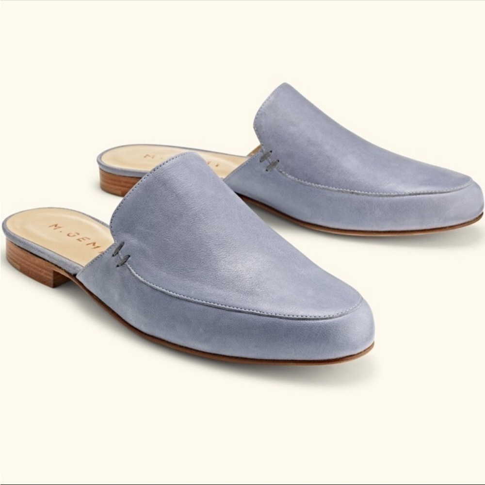 M. Gemi The Docente Flat Mule Loafer Blue Stone 39